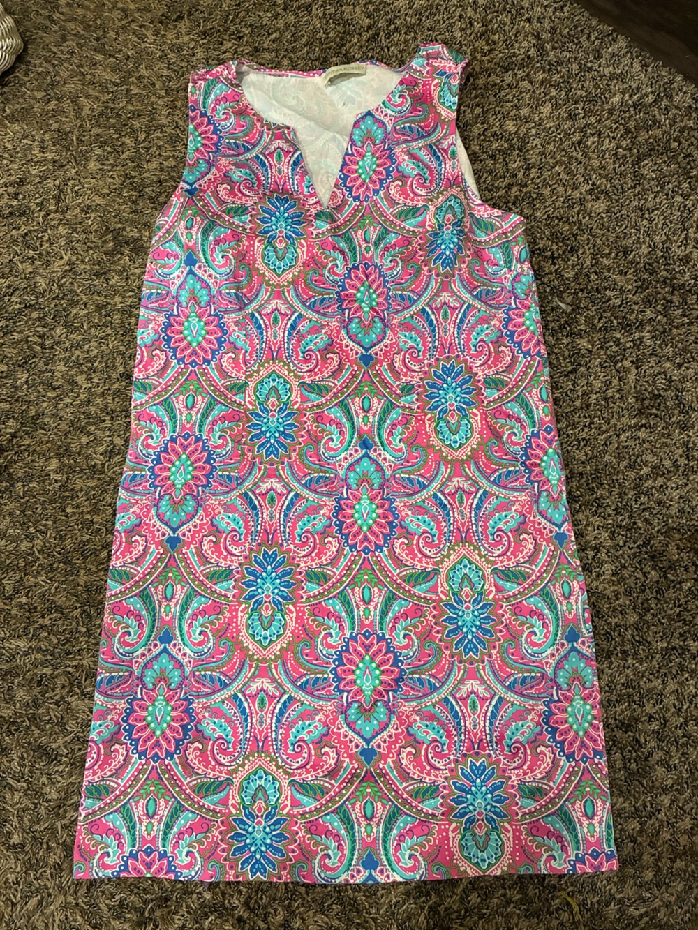 Cynthia Rowley Pink Floral Paisley Maxi Skirt with Teal & Blue Accents